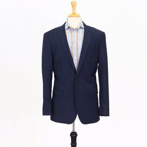 Jos. A. Bank 42L Navy Solid 2-Button Sport Coat Blazer Jacket T085